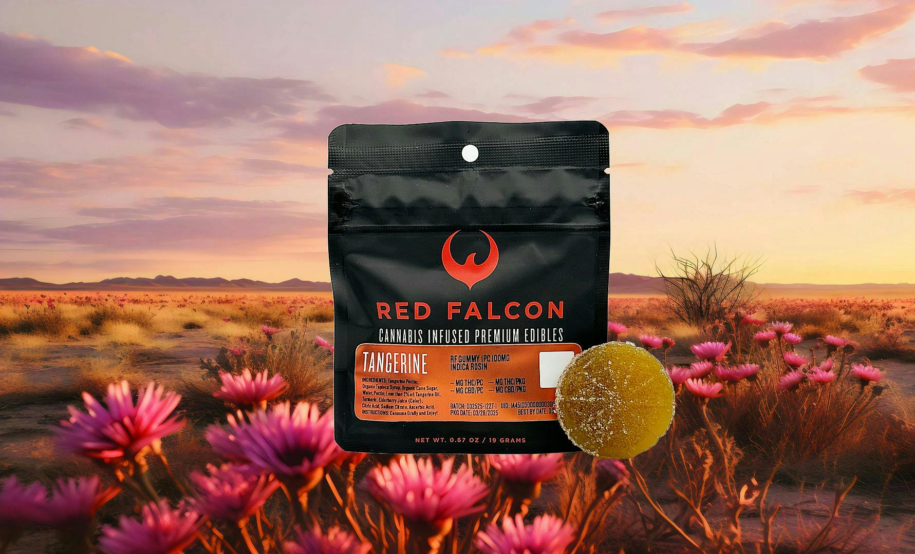Red Falcon - RF | Tangerine Gummy Coin 1pc | 100mg - 1