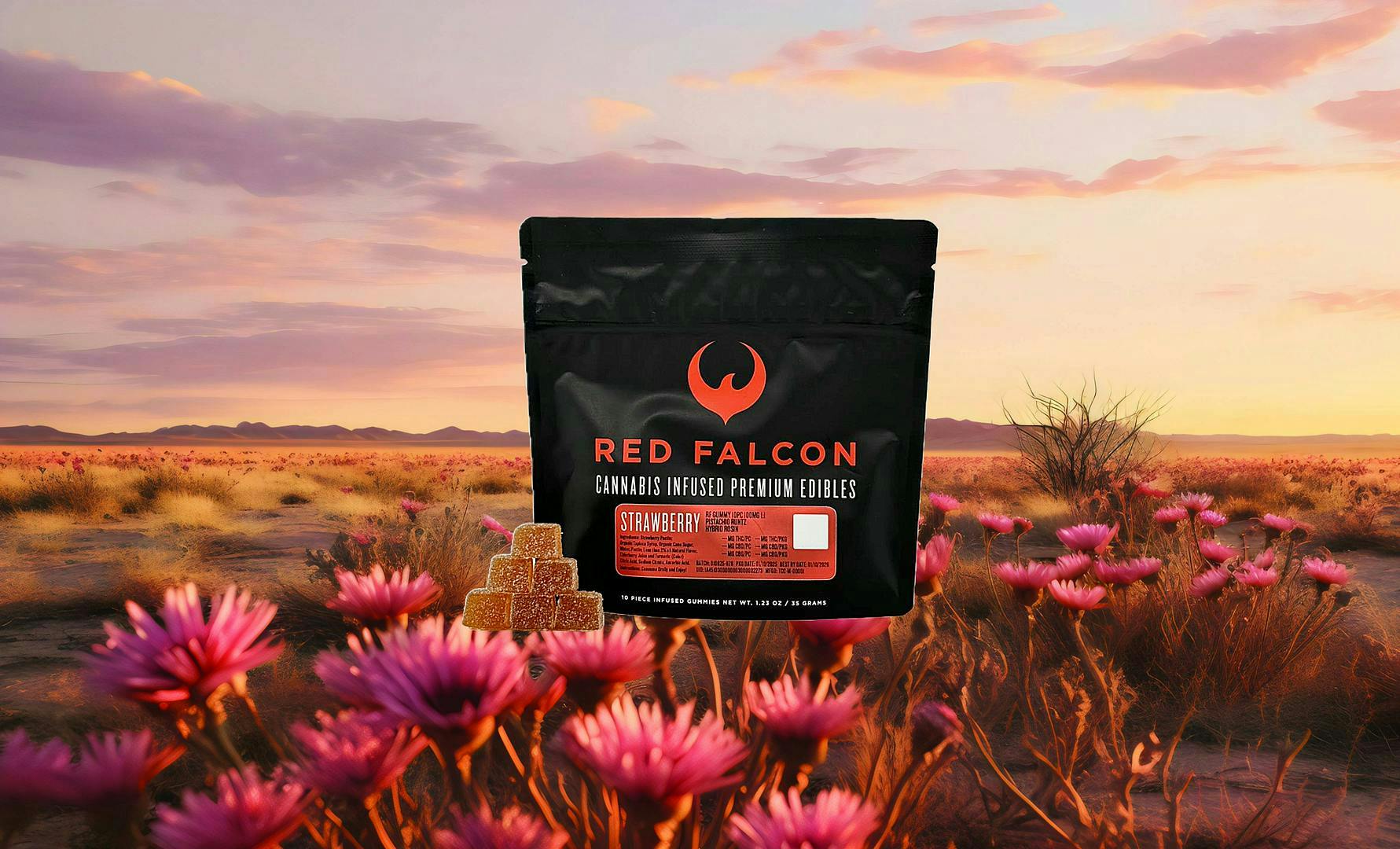 Red Falcon - RF | Strawberry Gummies 10pc | 100mg 1:1 THC/CBN - 1