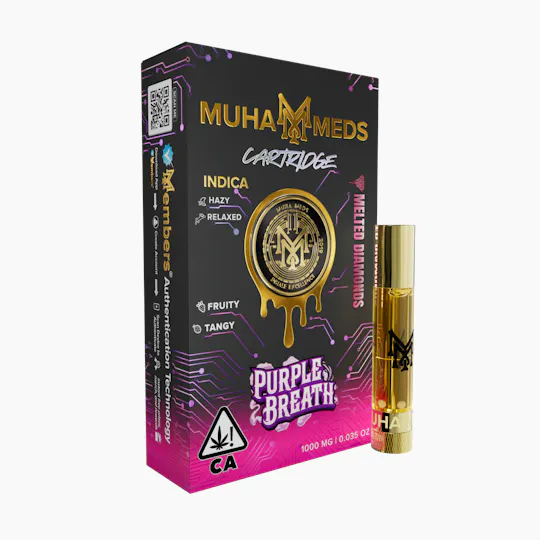 Muha Meds | Purple Breath | Melted Diamonds Cartridge | 1g - Muha Meds Muha Meds | Purple Breath | Melted Diamonds Cartridge | 1g - Muha Meds