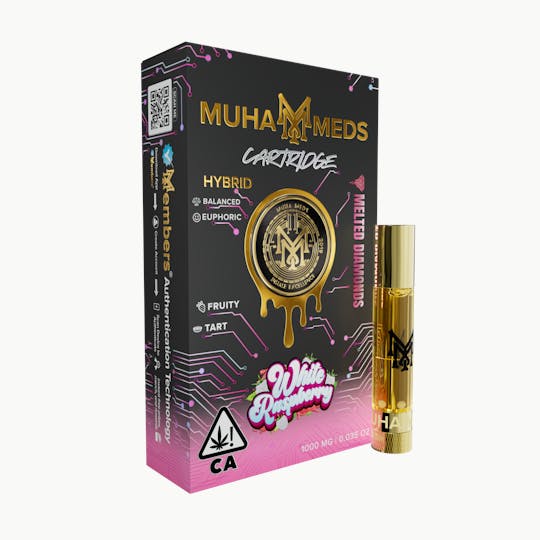 Muha Meds - White Raspberry | Melted Diamonds Cartridge | 1000MG - 1