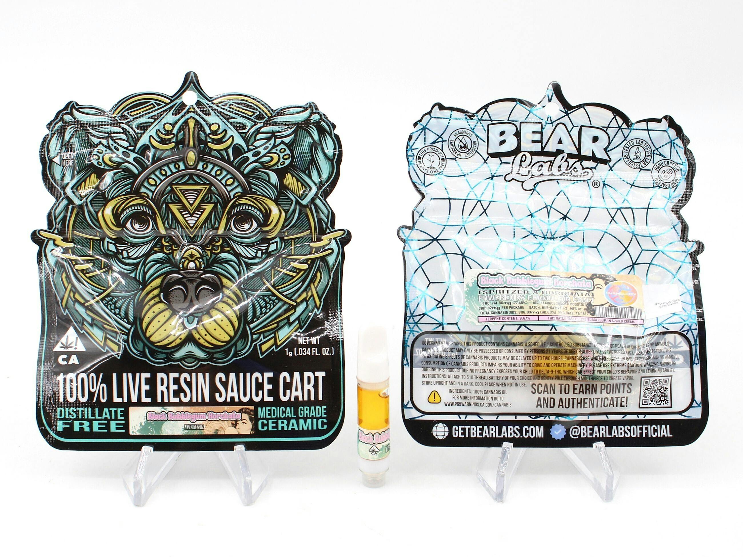 Bear Labs - BEAR Labs - Black Bubblegum Horchata - 510 Threaded - Cartridge - 1