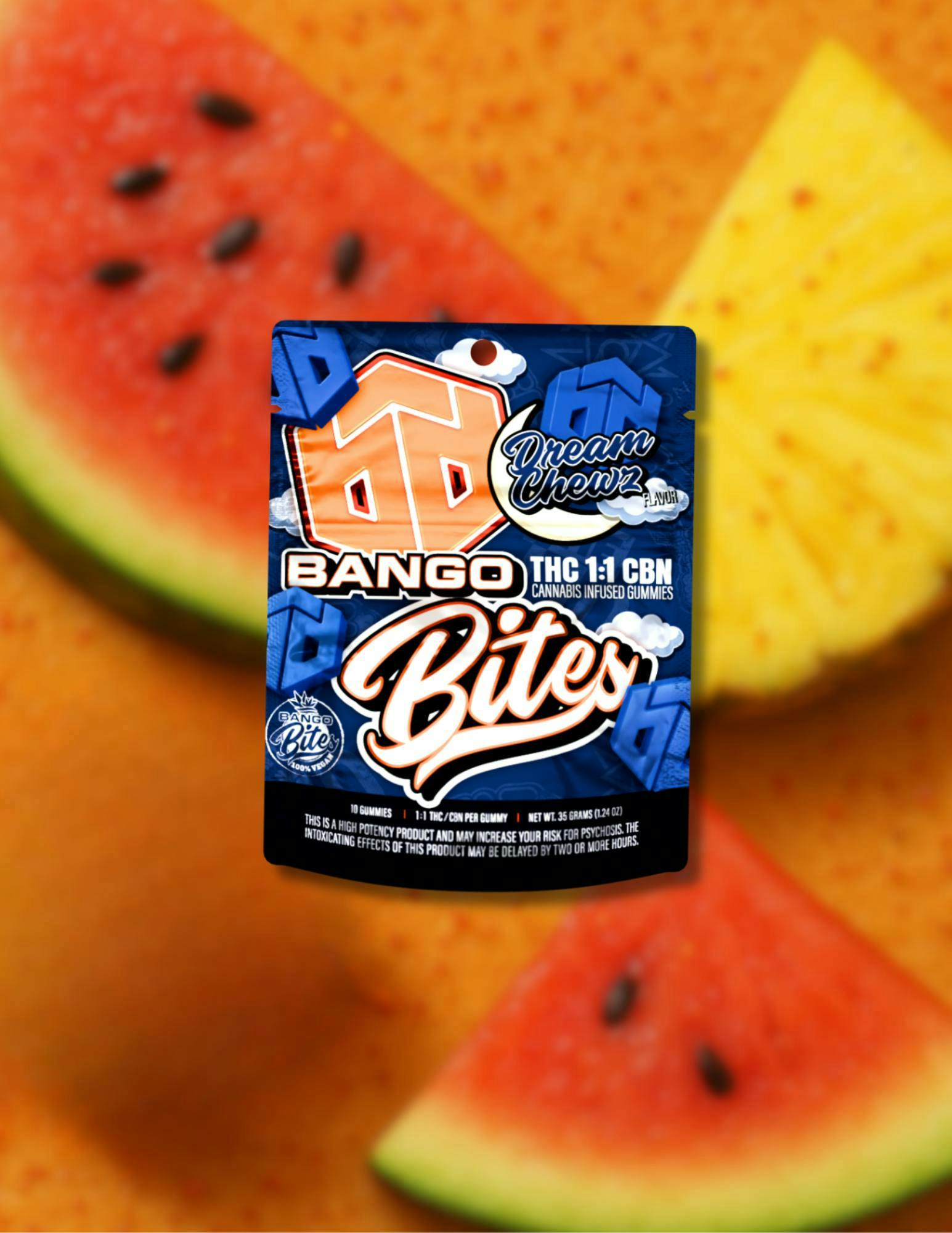 Bango Distribution - Dream Chewz | Sweet Heat Tajin 1:2 THC:CBN Gummies | 100mg | 10ct | 10mg/ea - 1