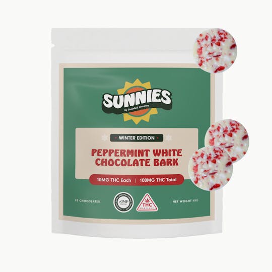 SunMed Growers - Peppermint White Chocolate Bark 100mg - 1