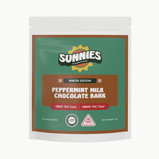 SunMed Growers - Peppermint Milk Chocolate Bark 100mg - 1