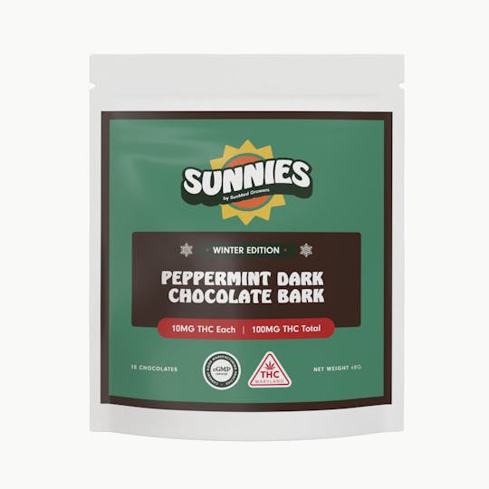 SunMed Growers - Peppermint Dark Chocolate Bark 100mg - 1