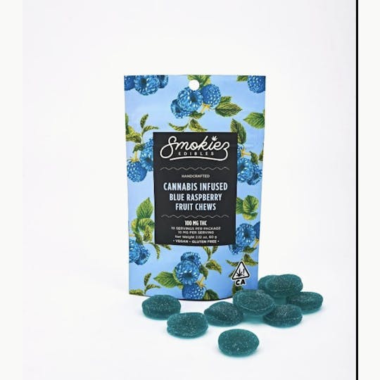 Smokiez Edibles - Smokiez Blue Raspberry Fruit Chews - 100mg - 10pk - 1
