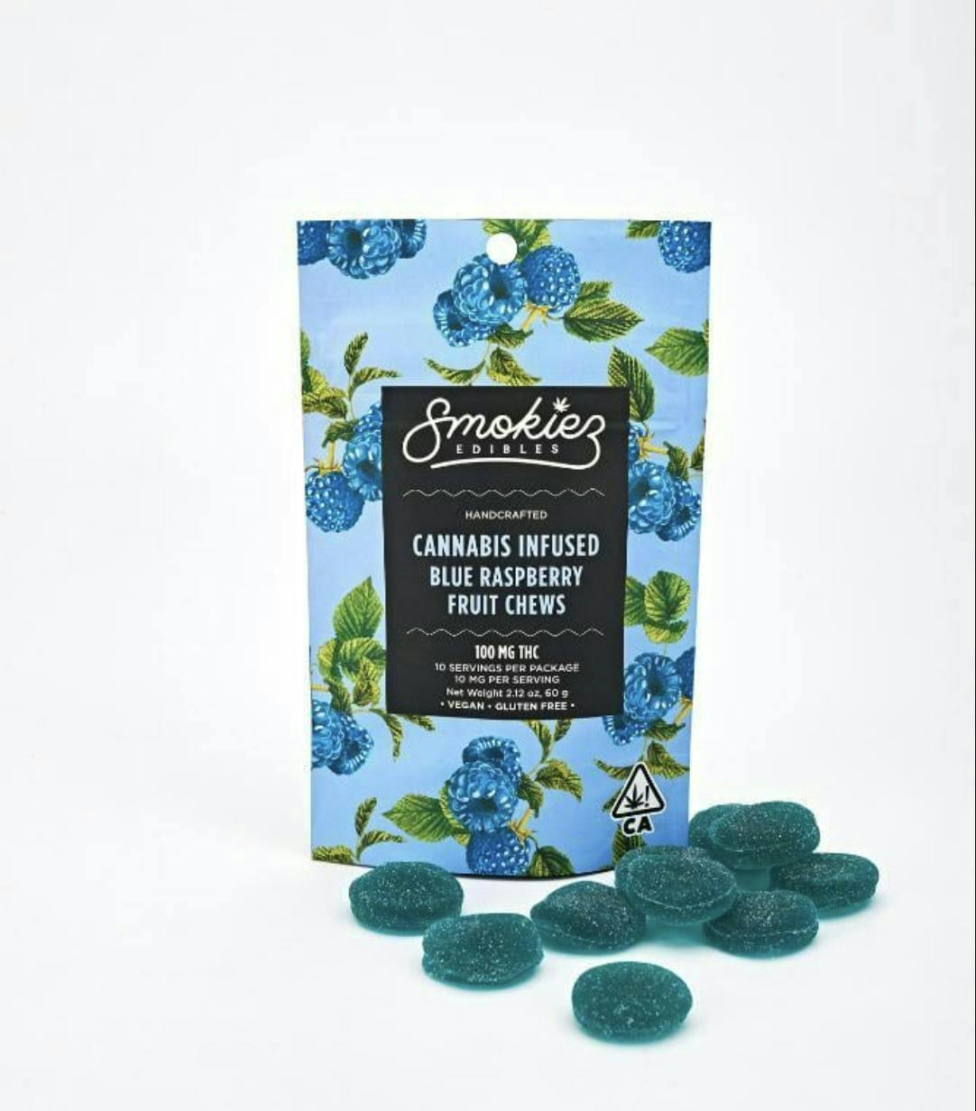 Smokiez Edibles - Blue Raspberry Fruit Chews | 100mg | 10ct | 10mg/ea - 1