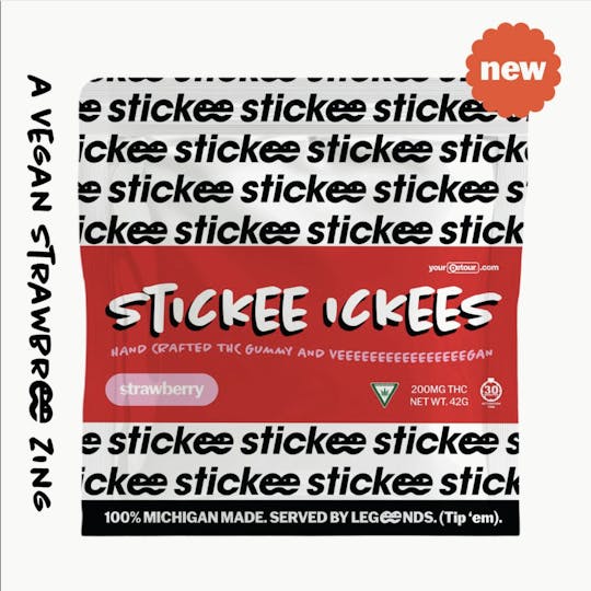 Stickee - STICKEE ICKEES | Strawberry | Hand Crafted Vegan Gummies | 10 x 20mg - 1
