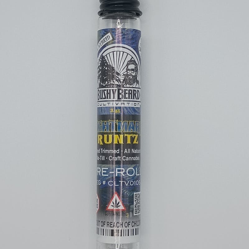 Bushy Beard Cultivation - Bushy Beard - Nightmare Runtz Pre Roll 1g - 1