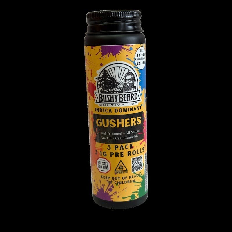 Bushy Beard Cultivation - Bushy Beard - Gushers Pre Rolls 3pk 1g ea - 1