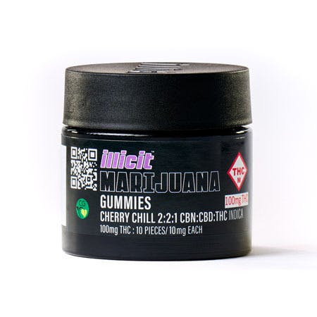 ILLICIT - Cherry Chill (2:2:1 CBN:CBD:THC) 100mg Nighttime Gummies - 1