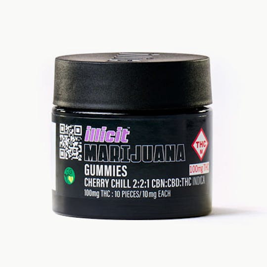 ILLICIT - Cherry Chill (2:2:1 CBN:CBD:THC) 100mg Nighttime Gummies - 1
