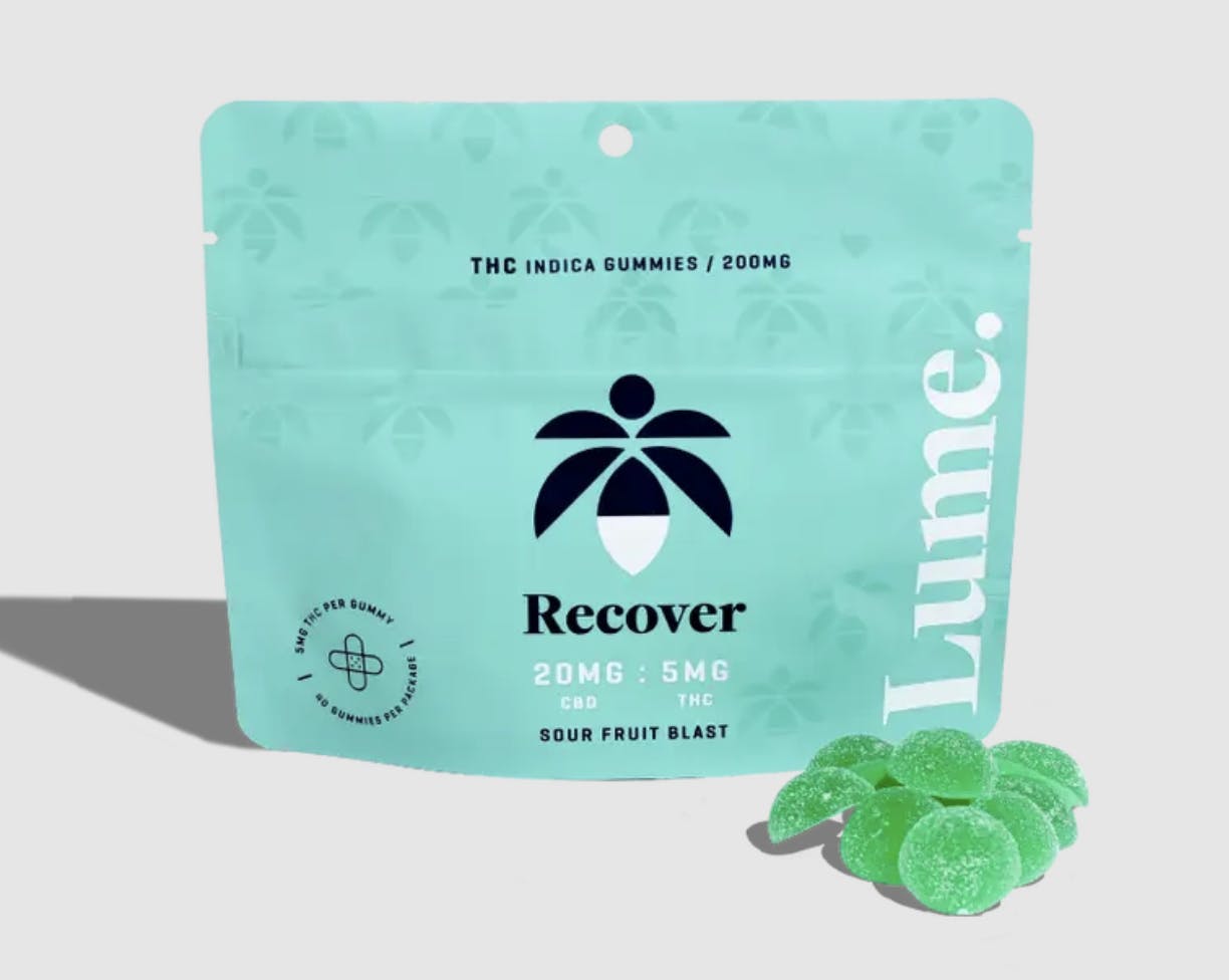 Lume Cannabis Co. - Recover (20:5) - Sour Fruit Blast CBD:THC Gummies 40X5mg - 1