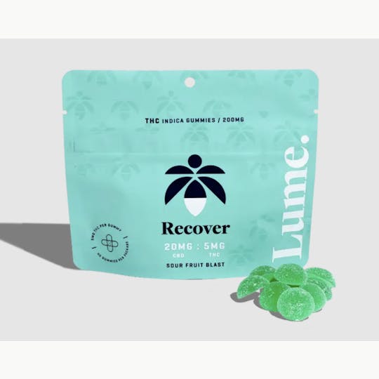 Lume Cannabis Co. - Recover (20:5) - Sour Fruit Blast CBD:THC Gummies 40X5mg - 1