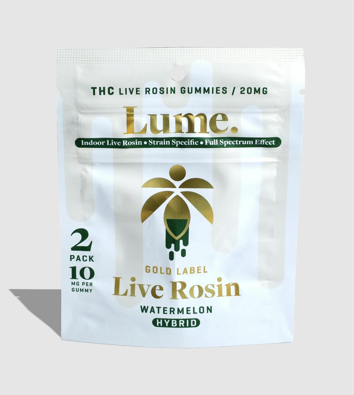 Lume Cannabis Co. - Watermelon Live Rosin Gummies 2X10mg (20mg) - 1