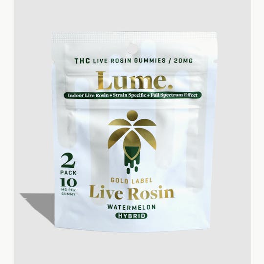 Lume Cannabis Co. - Watermelon Live Rosin Gummies 2X10mg (20mg) - 1