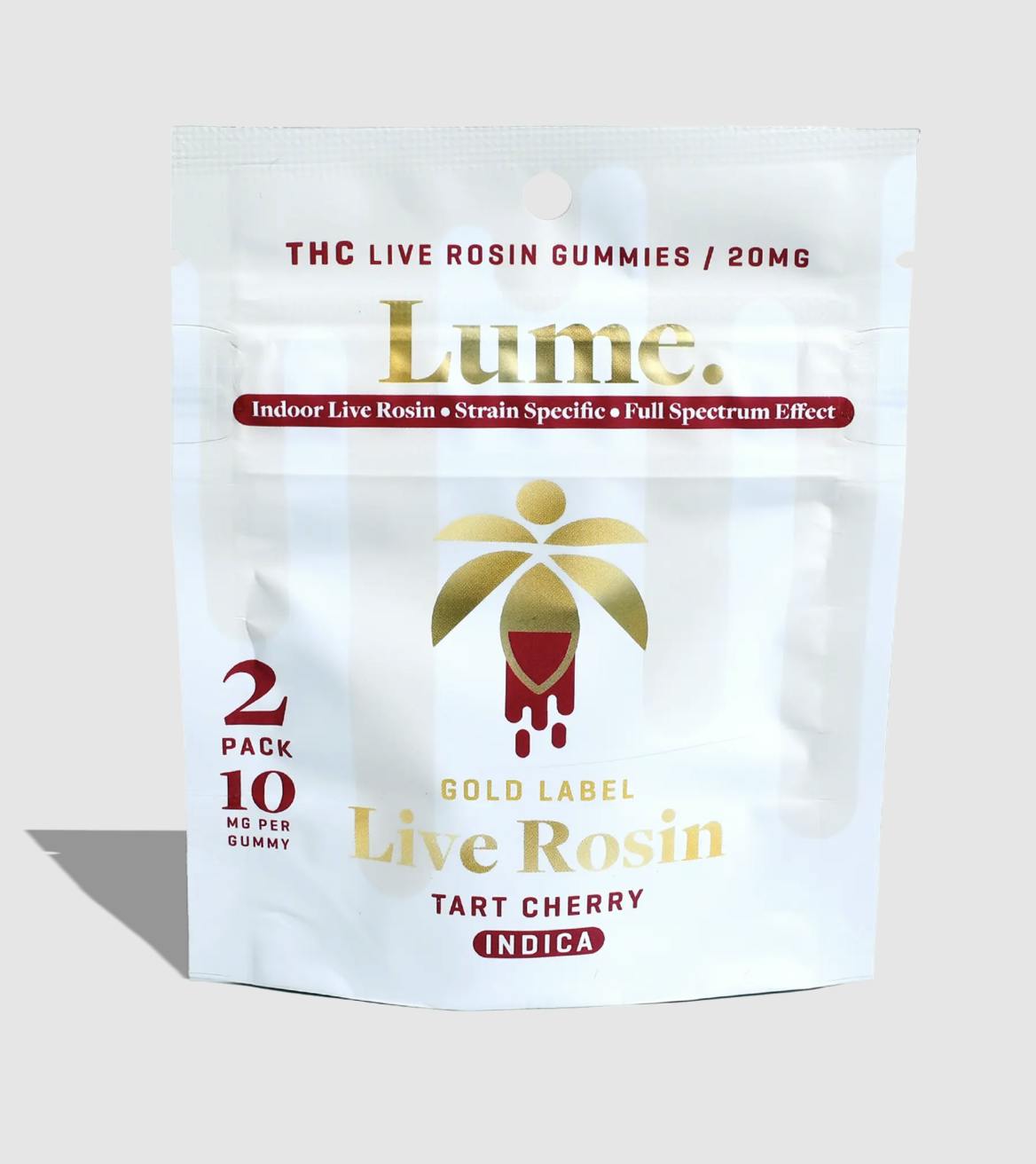 Lume Cannabis Co. - Tart Cherry Live Rosin Gummies 2X10mg (20mg) - 1