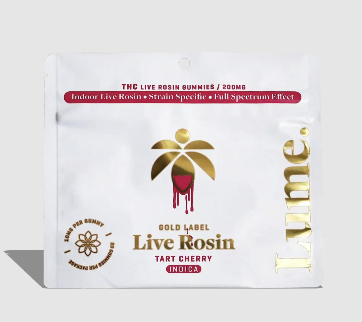Lume Cannabis Co. - Tart Cherry Live Rosin Gummies 20X10mg (200mg) - 1