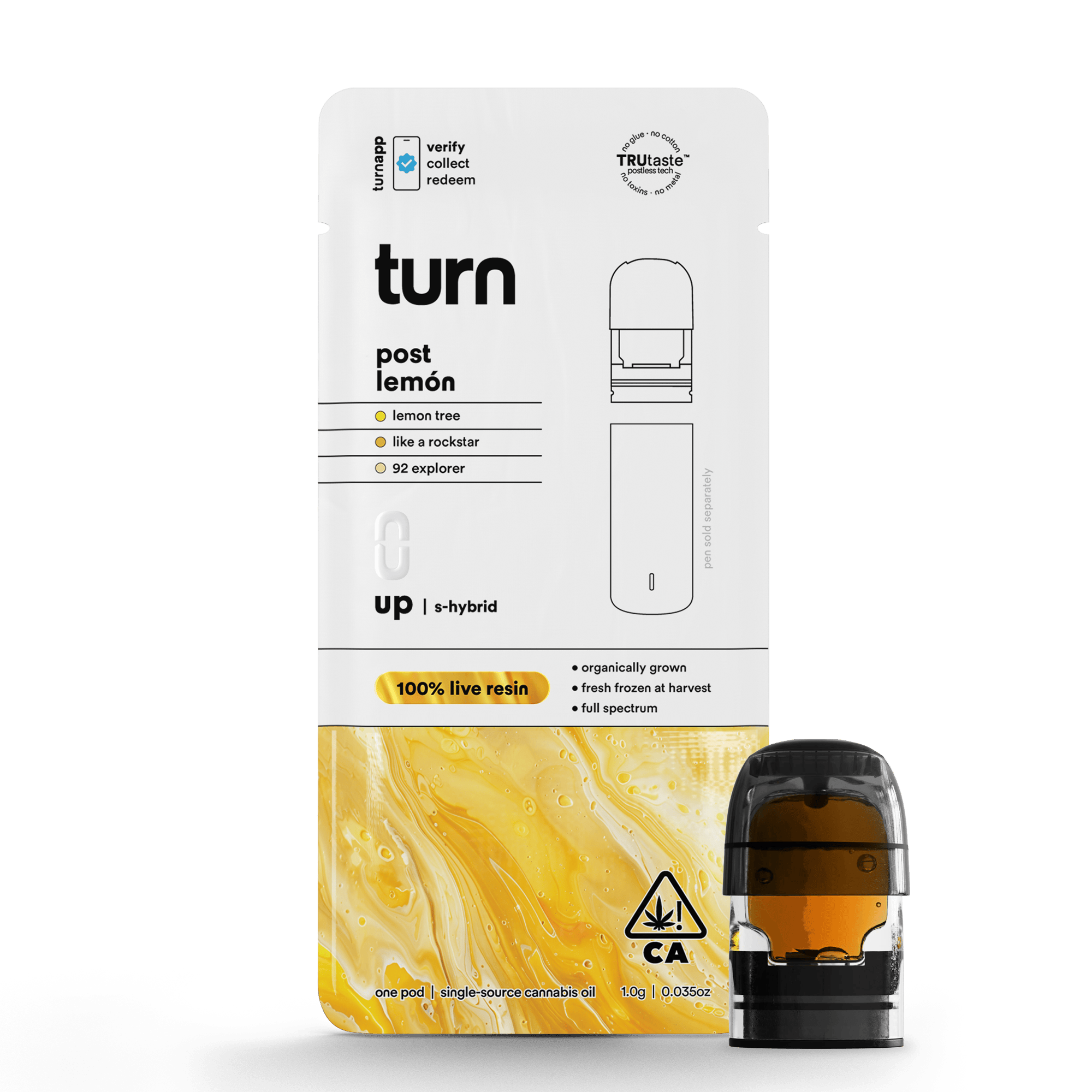 turn - 1.0g pod | post lemon | 100% live resin | up | - 1