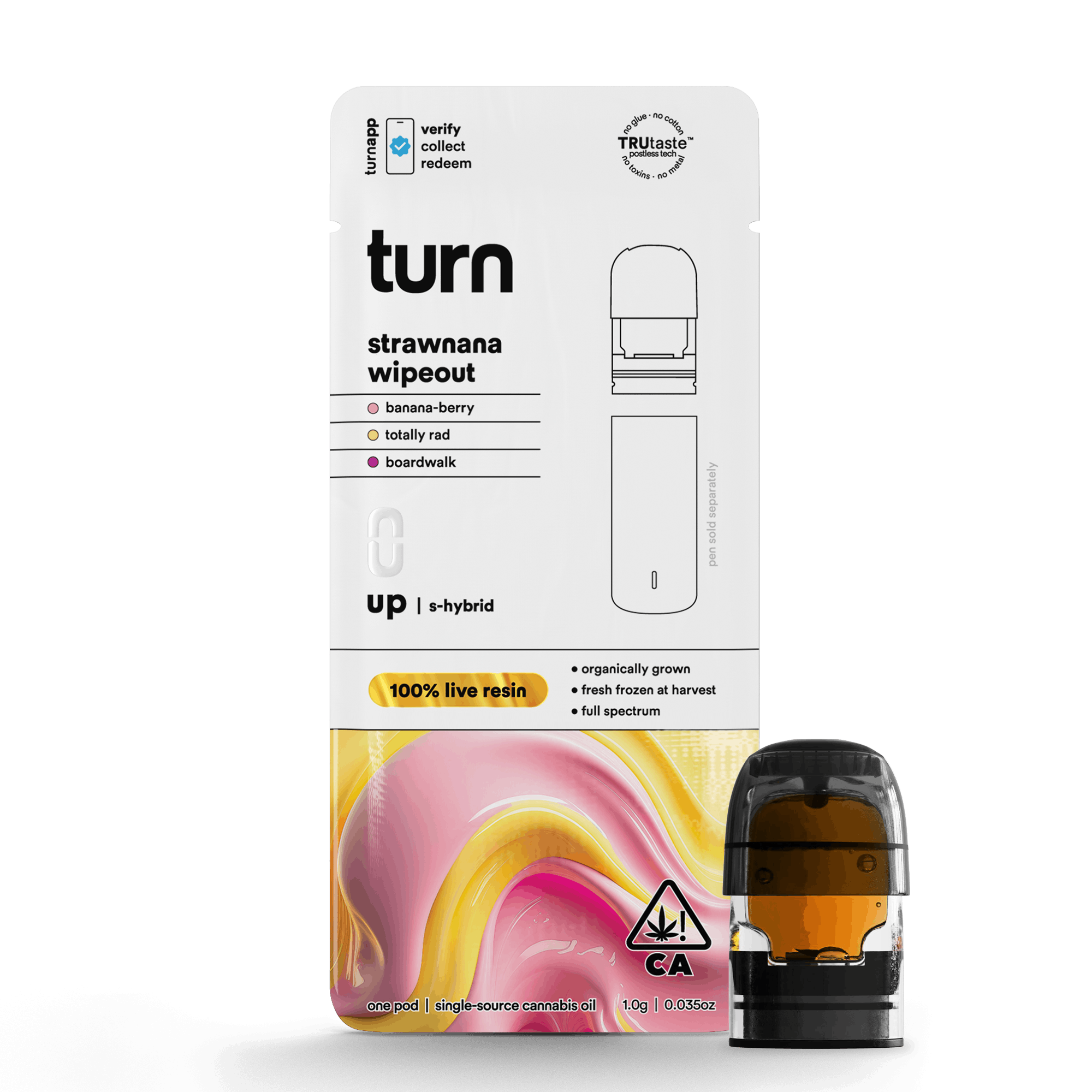 turn - 1.0g pod | strawnana wipeout | 100% live resin | up | - 1