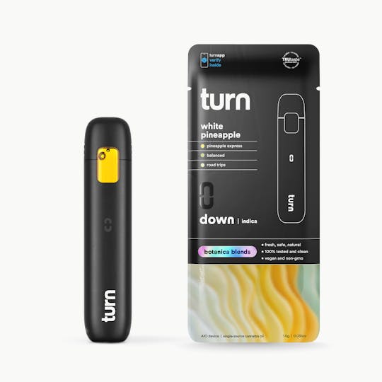 turn - 1.0g AIO | white pineapple | botanica blends | down | - 1