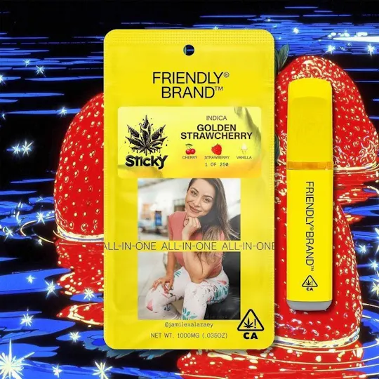 Friendly Brand - Friendly Brand x Sticky | Golden Strawcherry | Live Nuresin AIO | 1g - 1