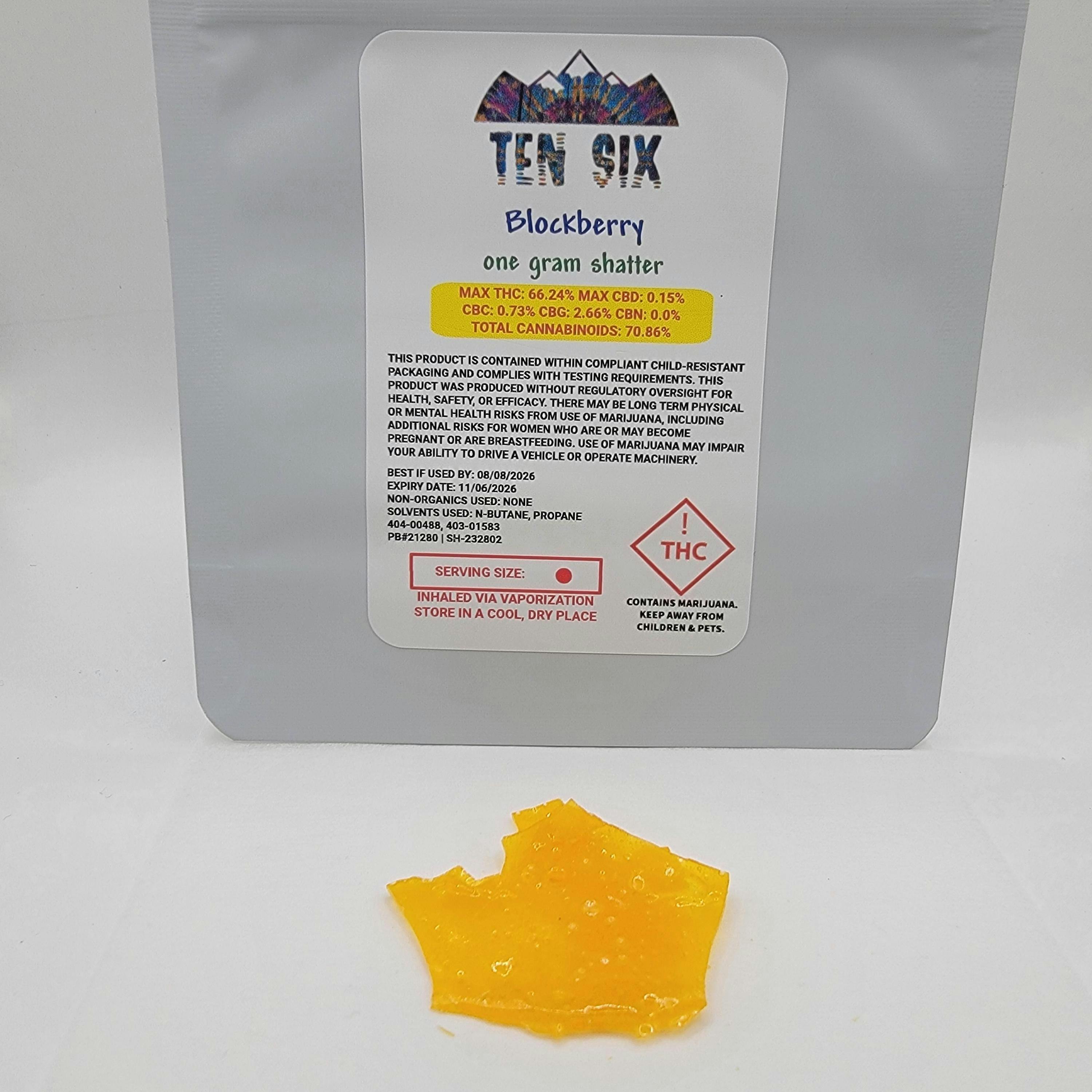Ten Six Labs - Blockberry - 1g Shatter - 1