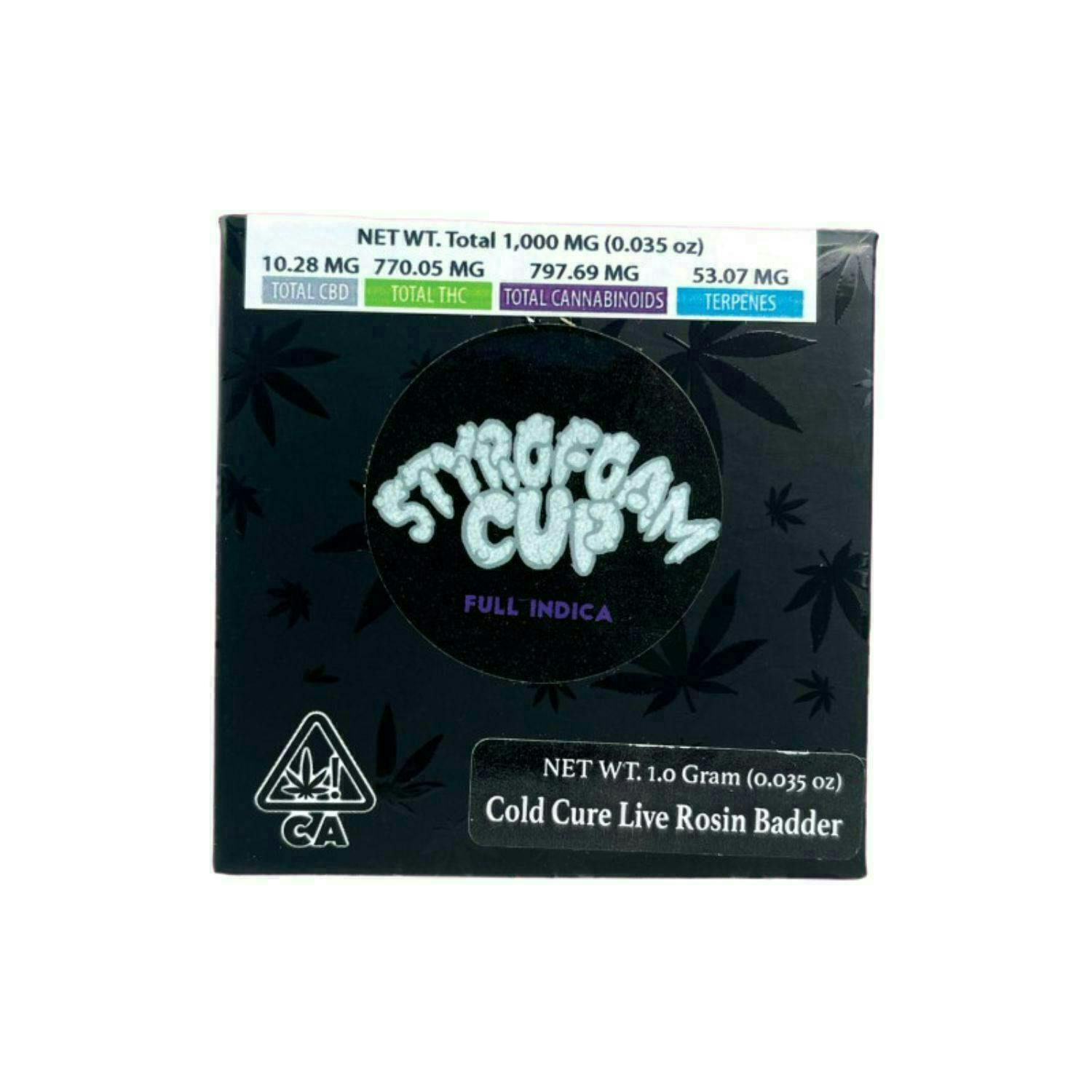 Team Elite Genetics - Styrofoam Cup | Cold Cure Badder | 1g - 1