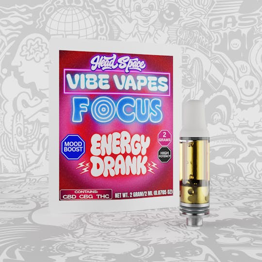 HeadSpace Alchemy - Vibe Vapes - 2G 510 Cartridge - Focus - Energy Drank - 1