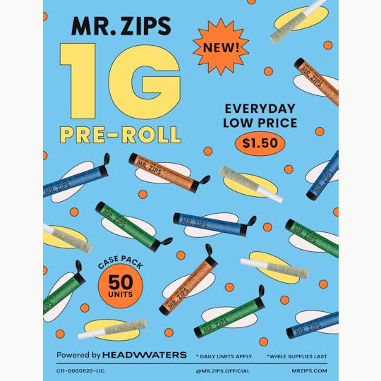 MR. ZIPS - MR. ZIPS | Governmint Oasis | Indica | Pre-Roll | Single 1g - 1