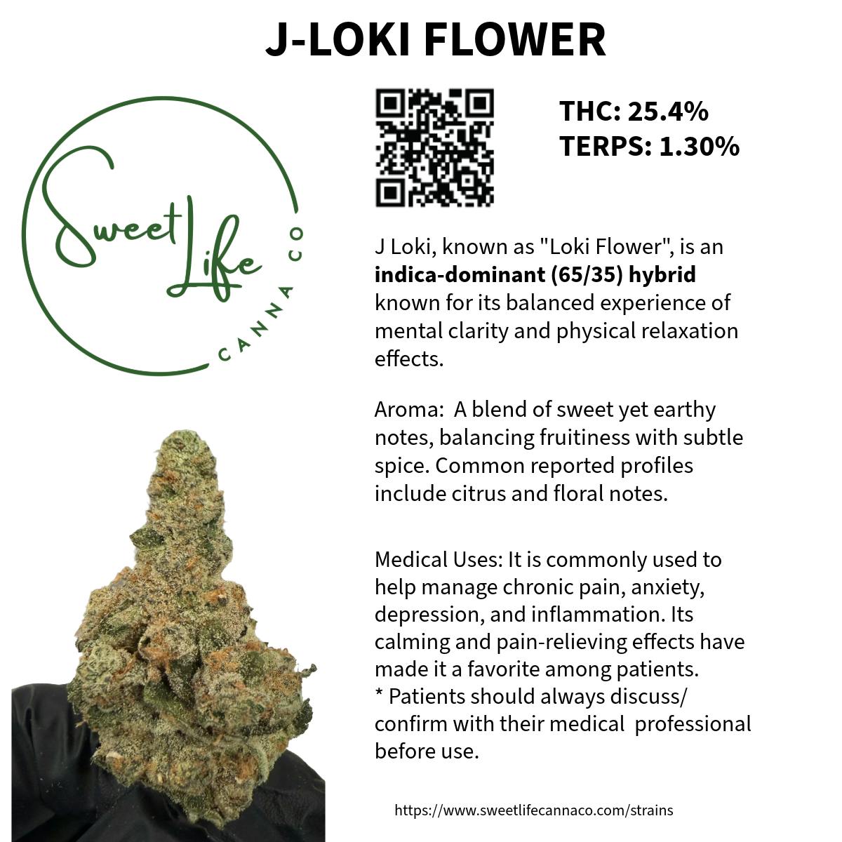 Sweetlife Canna Company - J-LOKI FLOWER (3.5 Gram Bag) - 1