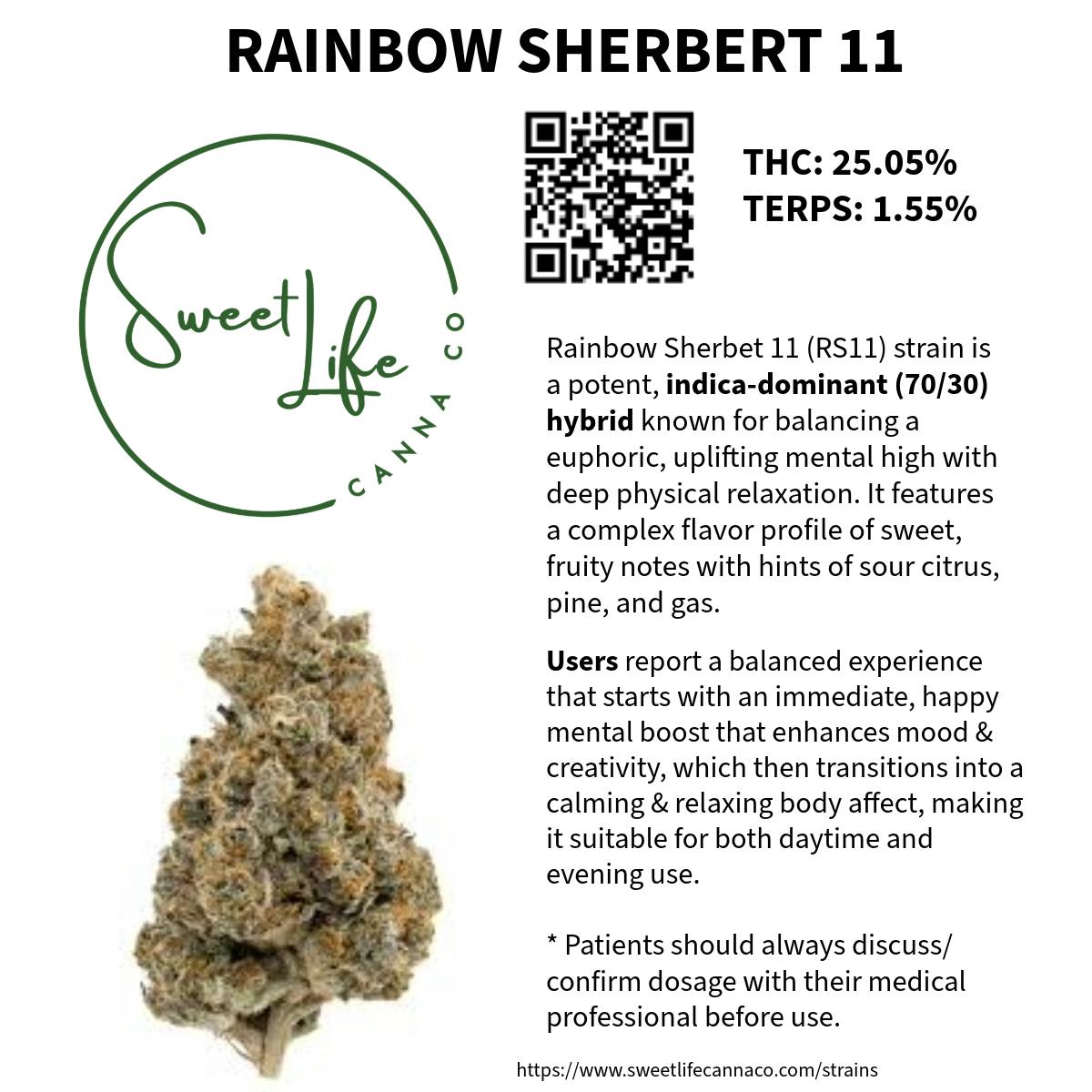 Sweetlife Canna Company - Rainbow Sherbert 11 (3.5 Gram Bag) - 1