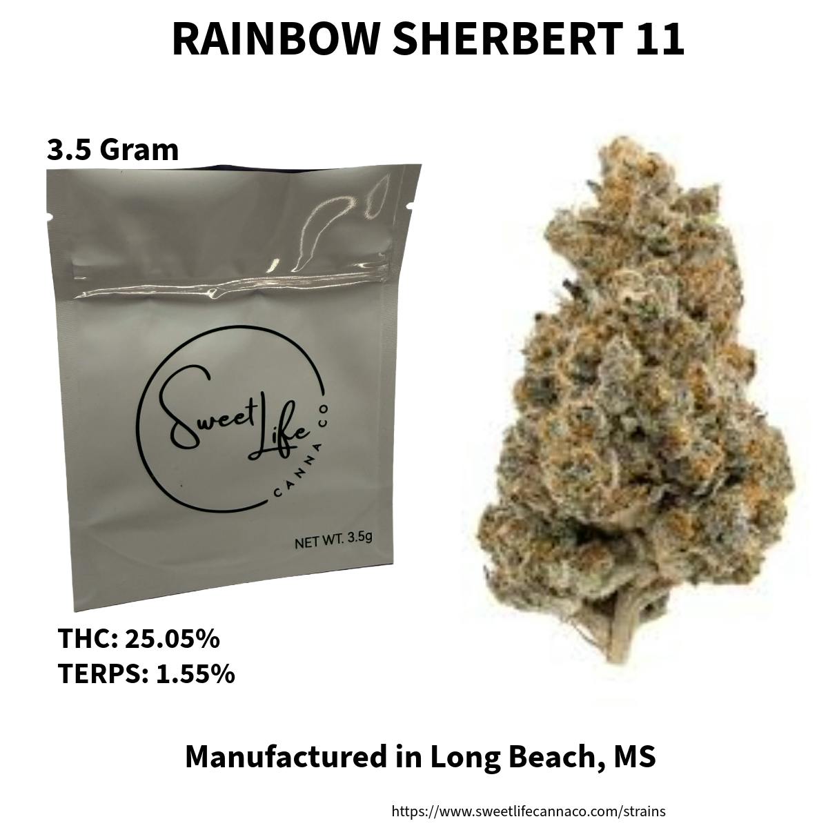 Sweet Life Canna Co - Rainbow Sherbert 11 (3.5 Gram Bag) - 1