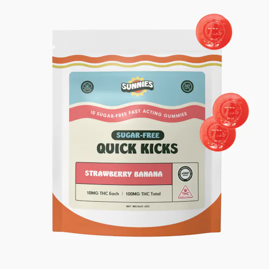 SunMed Growers - Sugar Free Strawberry Banana Gummies - 10mg - 100mg - 1