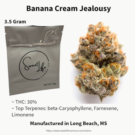 Sweet Life Canna Co - Banana Cream Jealousy Flower (3.5 Gram Bag) - 1