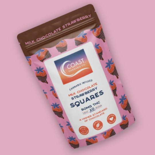 Coast Cannabis Co. - Milk Chocolate Strawberry Squares | 50mg - 78.6g - 1