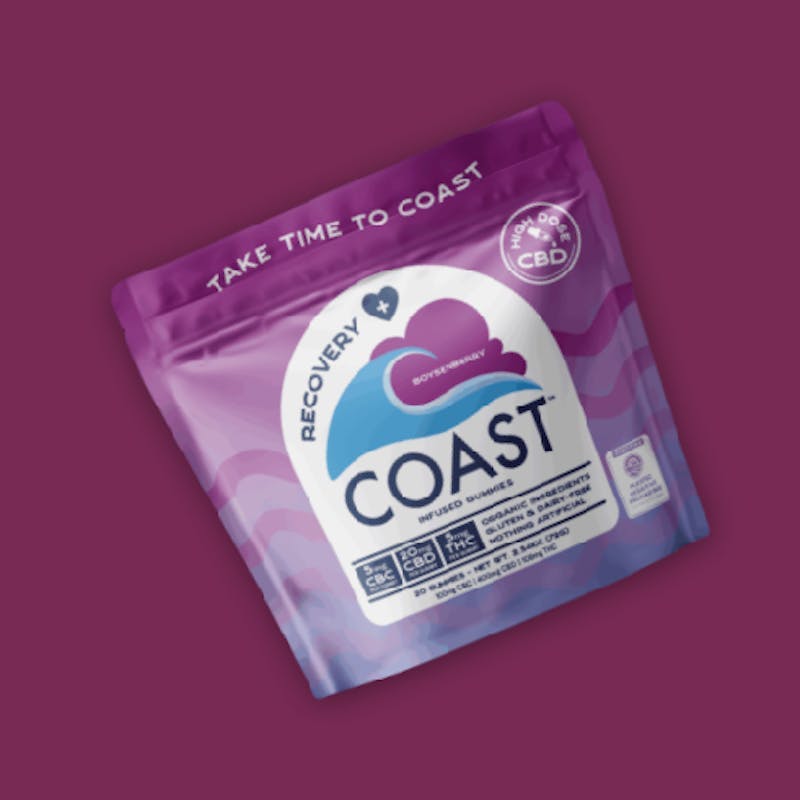 Coast Cannabis Co. - Boysenberry Restore Gummies 1:4:1 THC:CBD:CBC -5mg -72g 20pk - 1