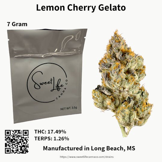 Sweet Life Canna Co - Lemon Cherry Gelato (7 Gram Bag) - 1