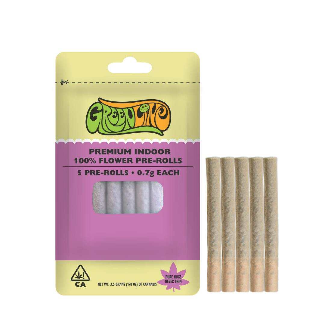 Greenline - Thin Mintz - Pre-Roll 5 Pack - Hybrid - 0.7g Each (3.5g Total) - 1