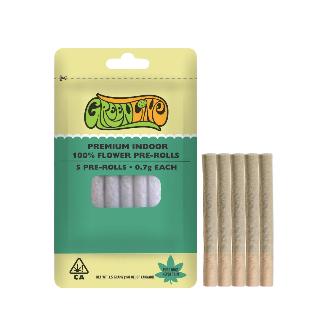 Greenline - Papaya X 33 - Pre-Roll 5 Pack - Indica - 0.7g Each (3.5g Total) - 1