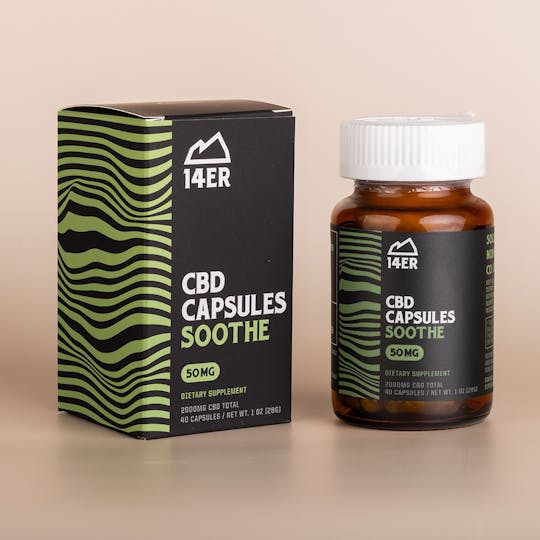 14er Extractions - 14er | SOOTHE | CBD 50mg 40pk Capsules - 1