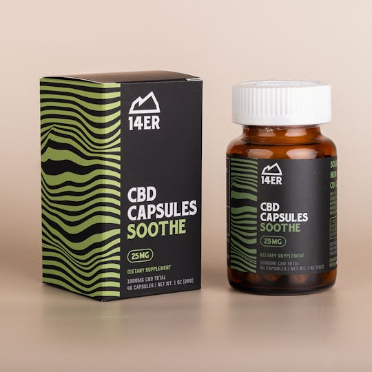 14er Extractions - 14er | SOOTHE | CBD 25mg 40pk Capsules - 1