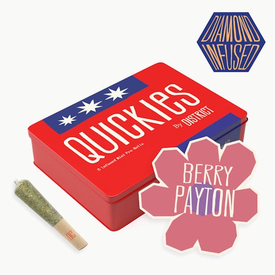 District Cannabis - Berry Payton | Diamond Infused Quickies | 0.45g mini joints 5pk - 1