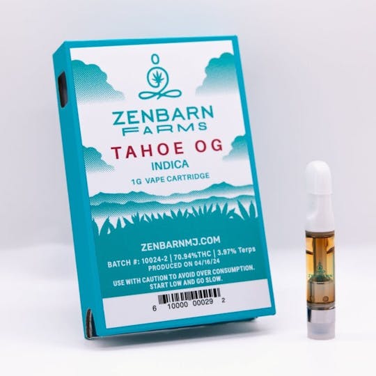 Zenbarn Farms - Tahoe OG 1g Vape Cartridge - 1
