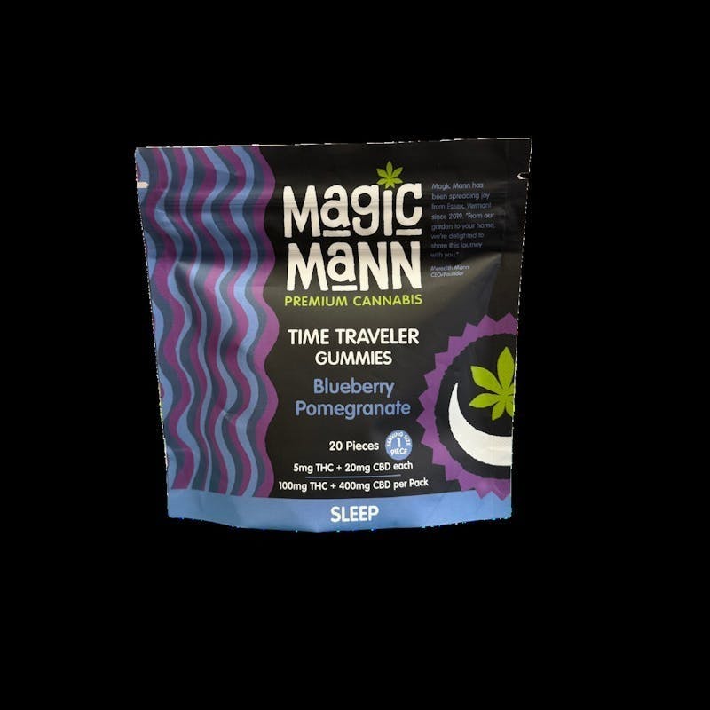 Magic Mann - Blueberry Pomegranate | Time Traveler Gummies (100mg) THC | (400mg) CBD - 1