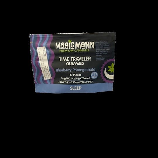 Magic Mann - Blueberry Pomegranate | Time Traveler Gummies (50mg) THC | (200mg) CBD - 1