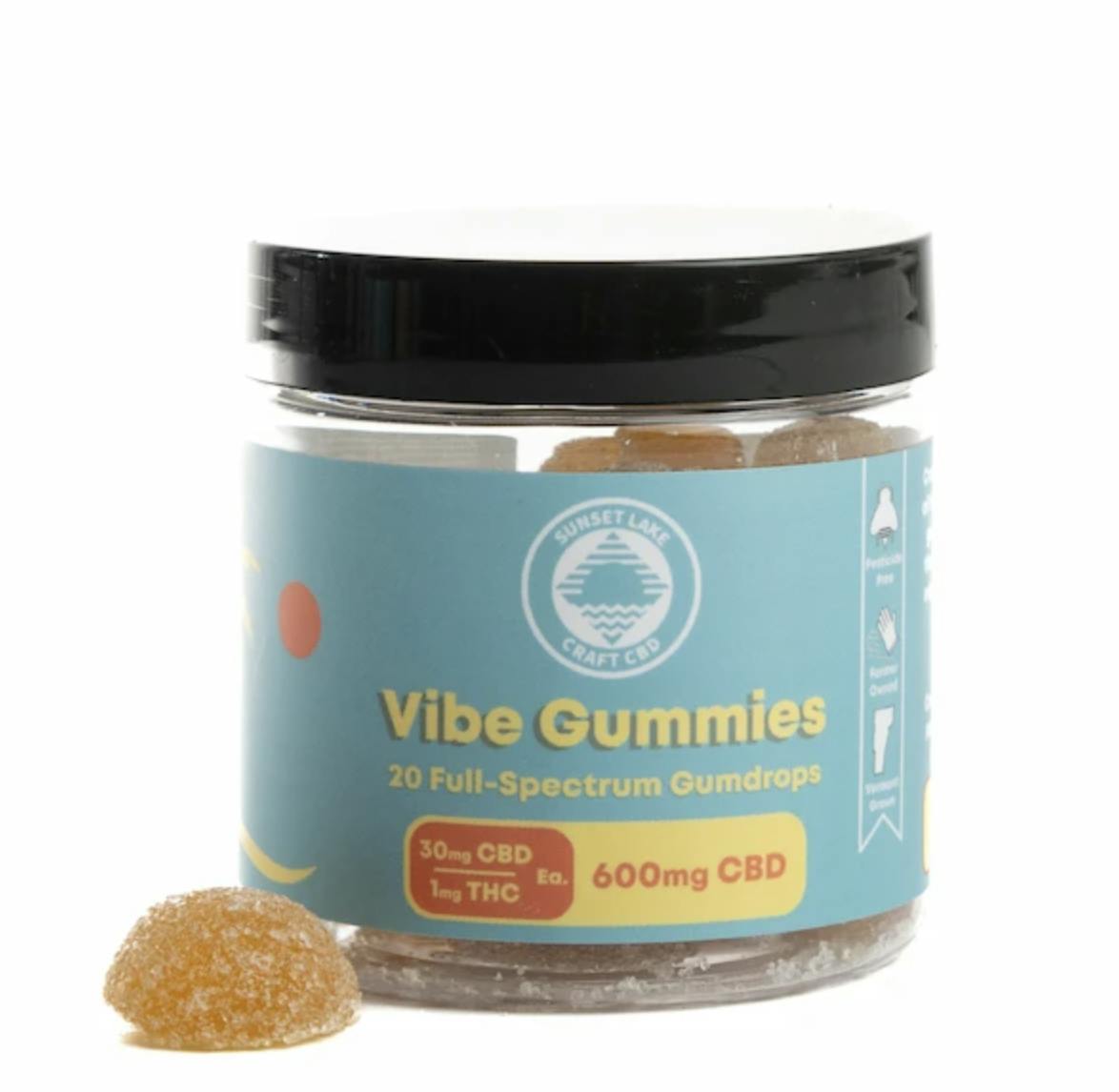 Sunset Lake - Sunset Lake- Craft CBD Vibe Gummies 600mg CBD 30mg 20pk - 1