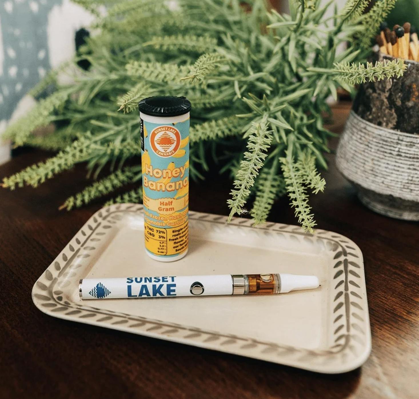 Sunset Lake - Sunset Lake- Honey Banana Hash Rosin Vape Cartridge .5g - 1