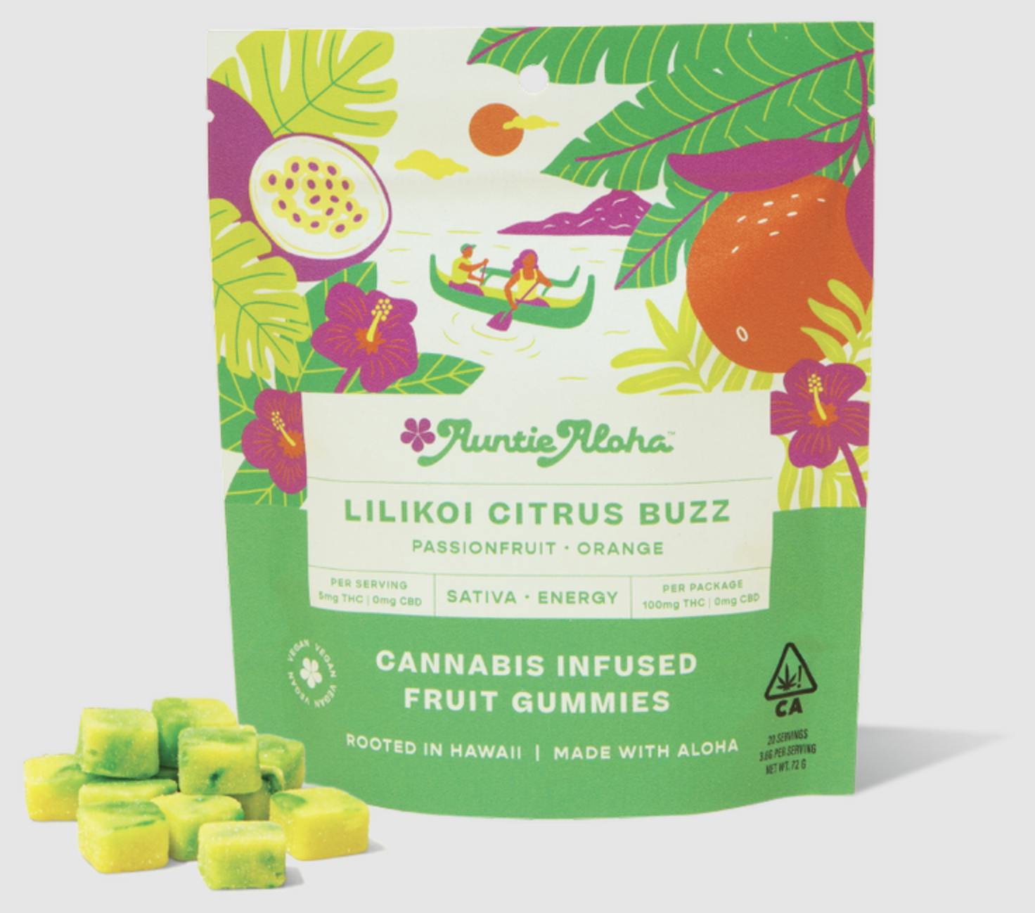 Auntie Aloha - Auntie Aloha- Lilikoi Citrus Buzz 100mg 20pk - 1