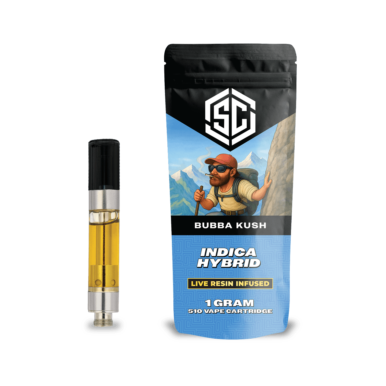 Society C - The SC | Live Resin Infused 510 Cartridge | Bubba Kush | 1g - 1